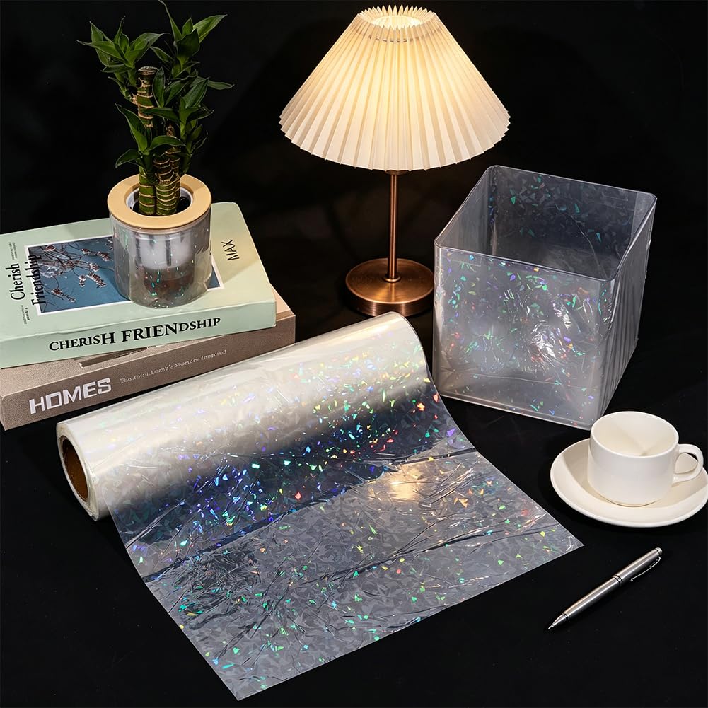 BENECREAT Film Vinyle Holographique Transparent Gemmes 20m x 30cm