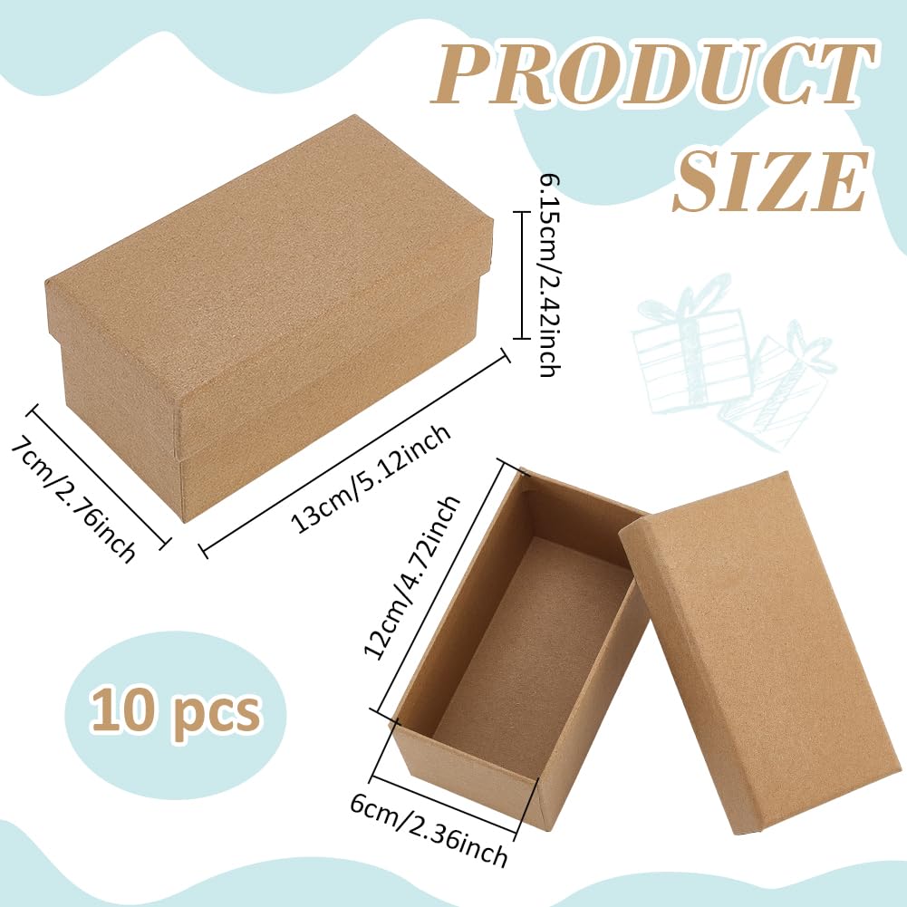 BENECREAT Boîtes Cadeau Bijoux Kraft 13x7cm Lot 10
