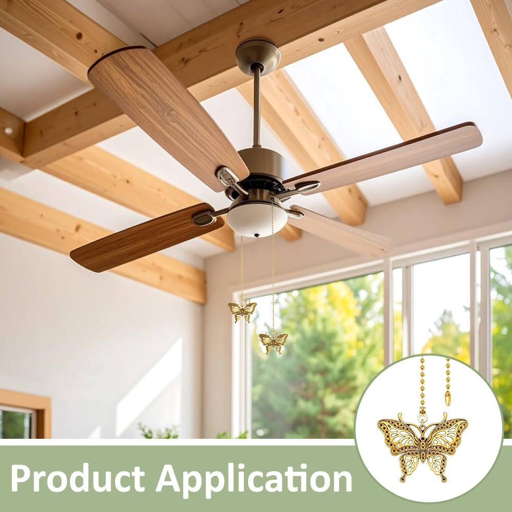 BENECREAT Chaînes Tirage Papillon Libellule Doré x4 ventilateur