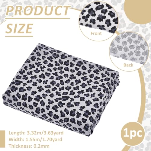 BENECREAT tissu léopard gris polyester 3,32x1,55m ameublement