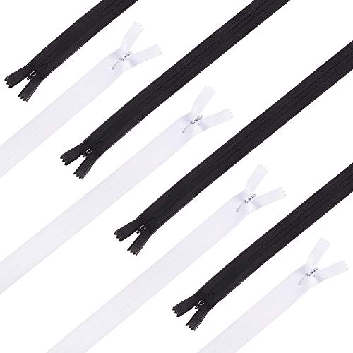 BENECREAT Fermeture éclair invisible 60 pièces noir blanc