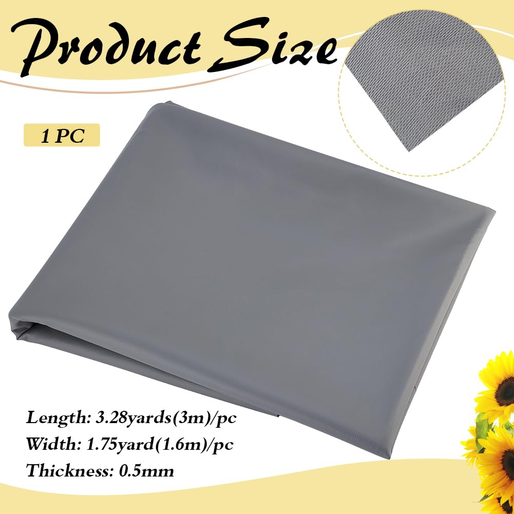 BENECREAT tissu vinyle gris 300x160cm similicuir PVC imperméable