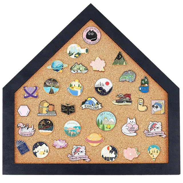 BENECREAT tableau liège maison 30x30 cm broches