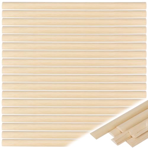 BENECREAT tiges bois demi-rondes bouleau 40,6cm lot 40