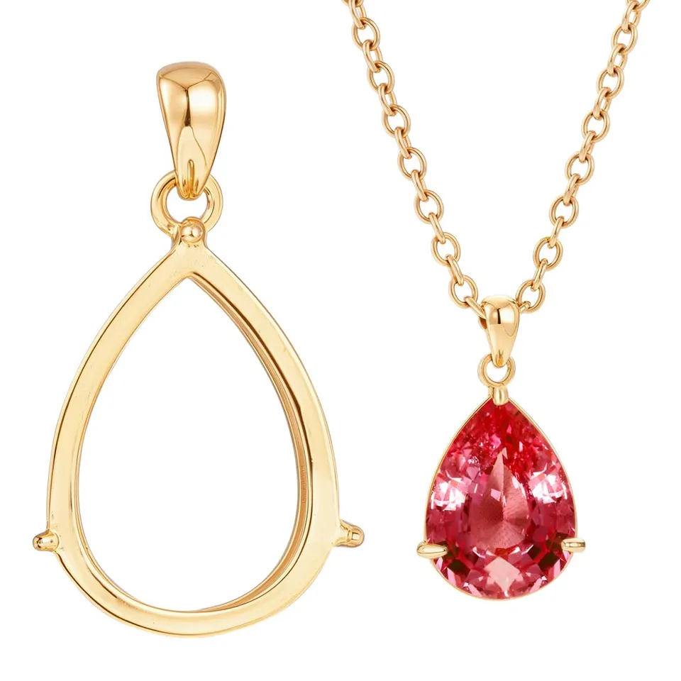 BENECREAT 925 support pendentif larme doré 10x14,5mm