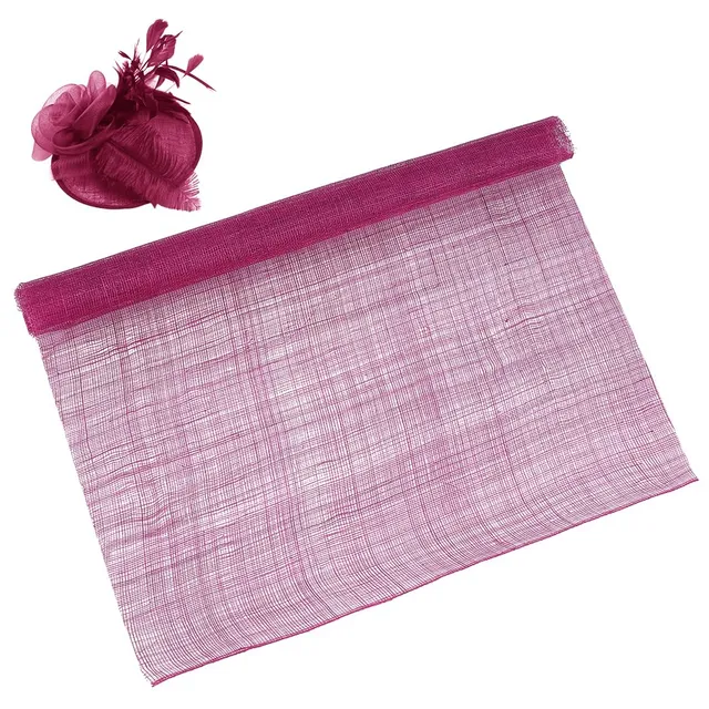 BENECREAT tissu sinamay maille rose 91x50cm chapeau