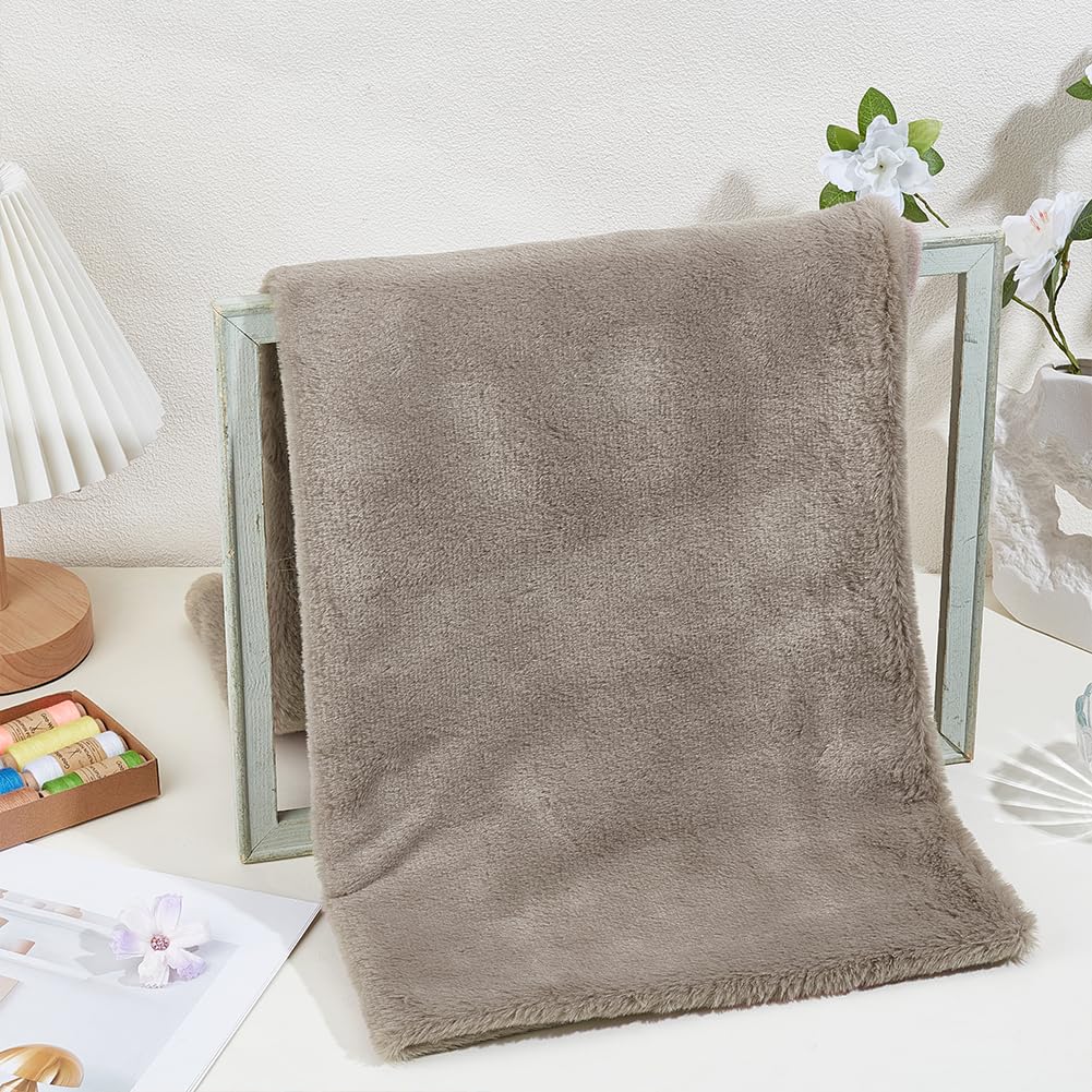 BENECREAT Tissu Fausse Fourrure Tan 160x50cm Poils Courts