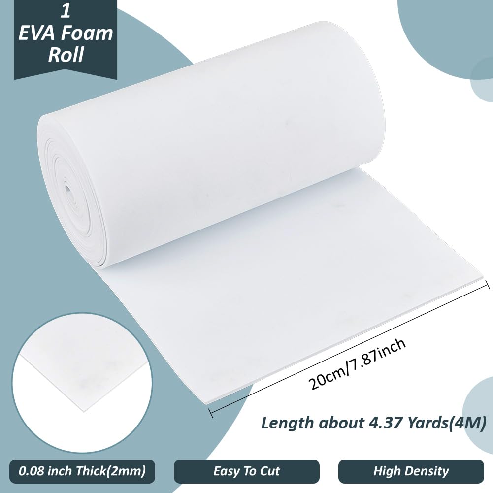 BENECREAT Rouleau Mousse EVA Blanche 4 m x 20 cm 2 mm