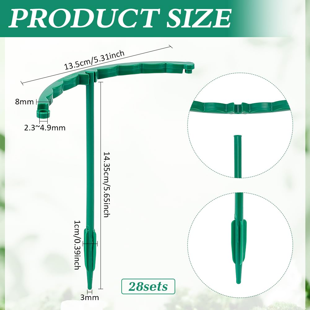 BENECREAT Tuteurs Plantes Plastique Vert Lot 28 Soutien