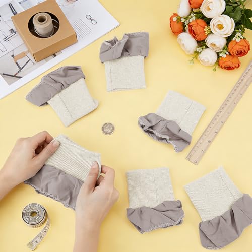 BENECREAT poignets tubulaires gris côte tricot lot 3 paires