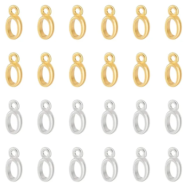 BENECREAT Attaches Pendentif Ovales Métal 2 Couleurs 24pcs