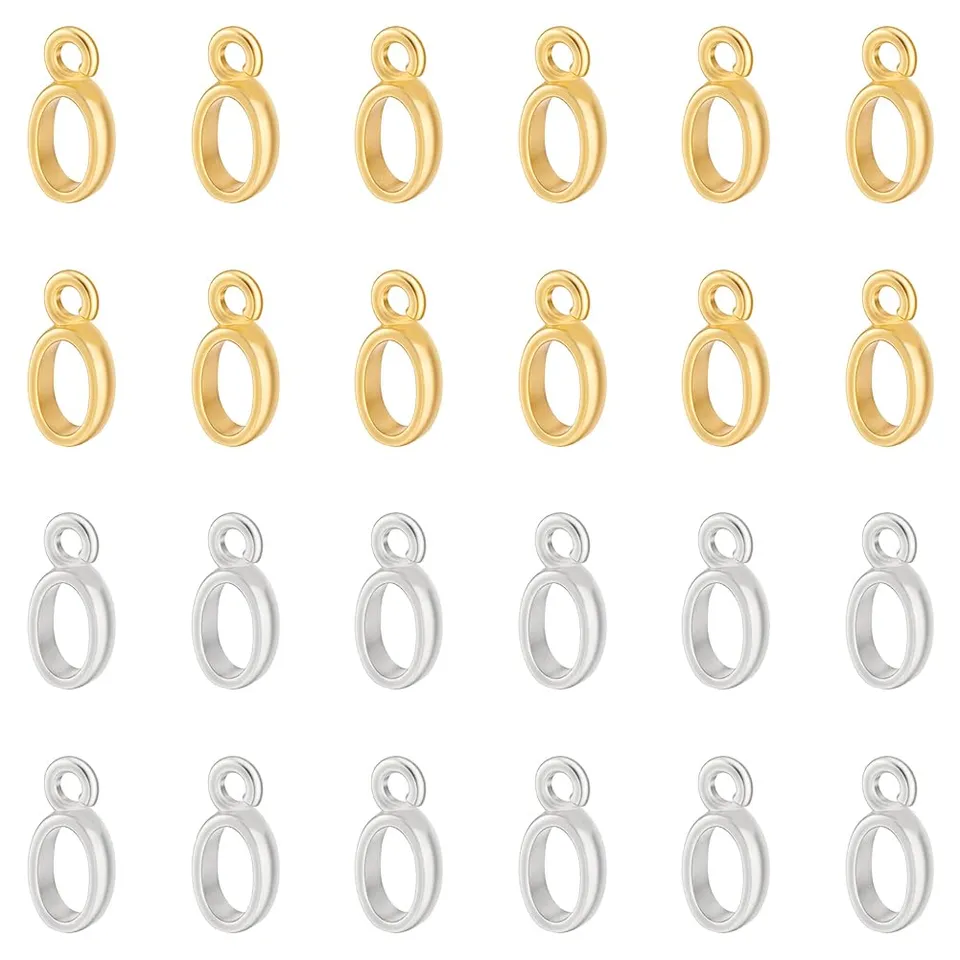 BENECREAT Attaches Pendentif Ovales Métal 2 Couleurs 24pcs