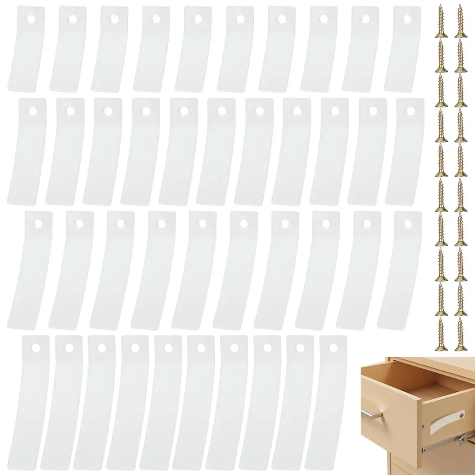 BENECREAT Kit Butées Tiroir Plastique Transparent 64 Pièces 4 Tailles
