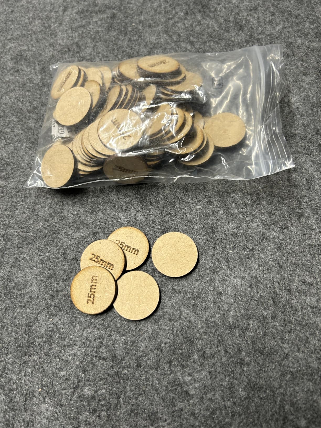 BENECREAT Rond MDF 25,5mm Disque Bois Brut Lot de 80