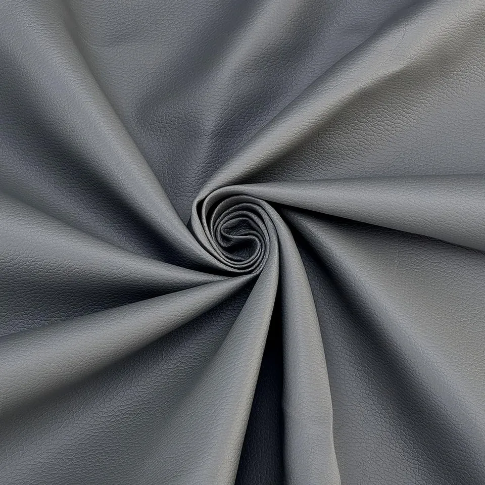 BENECREAT tissu vinyle gris 300x160cm similicuir PVC imperméable