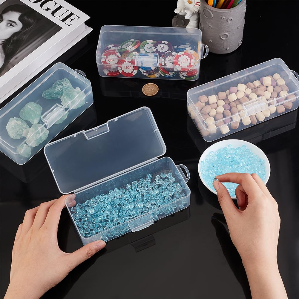 BENECREAT Boîte Plastique Rectangulaire 18cm Lot 4 Perles