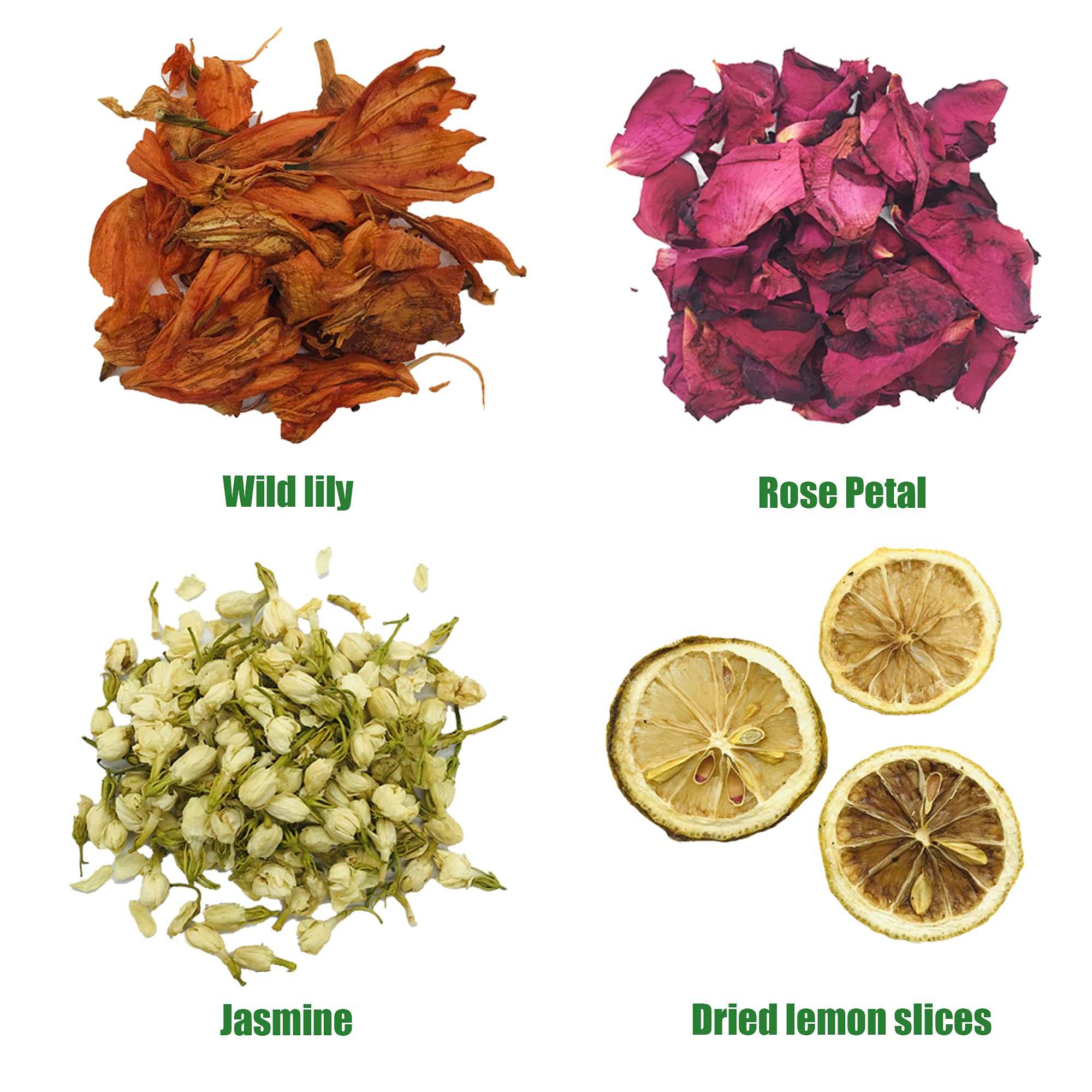 Cayway fleurs séchées naturelles 16 sachets bougie savon