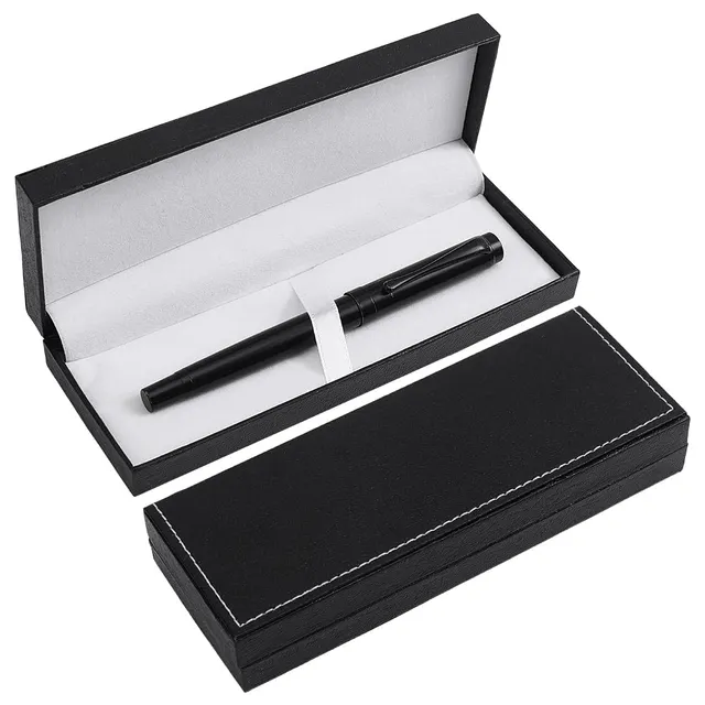 BENECREAT boîte stylo cuir noir velours lot 2