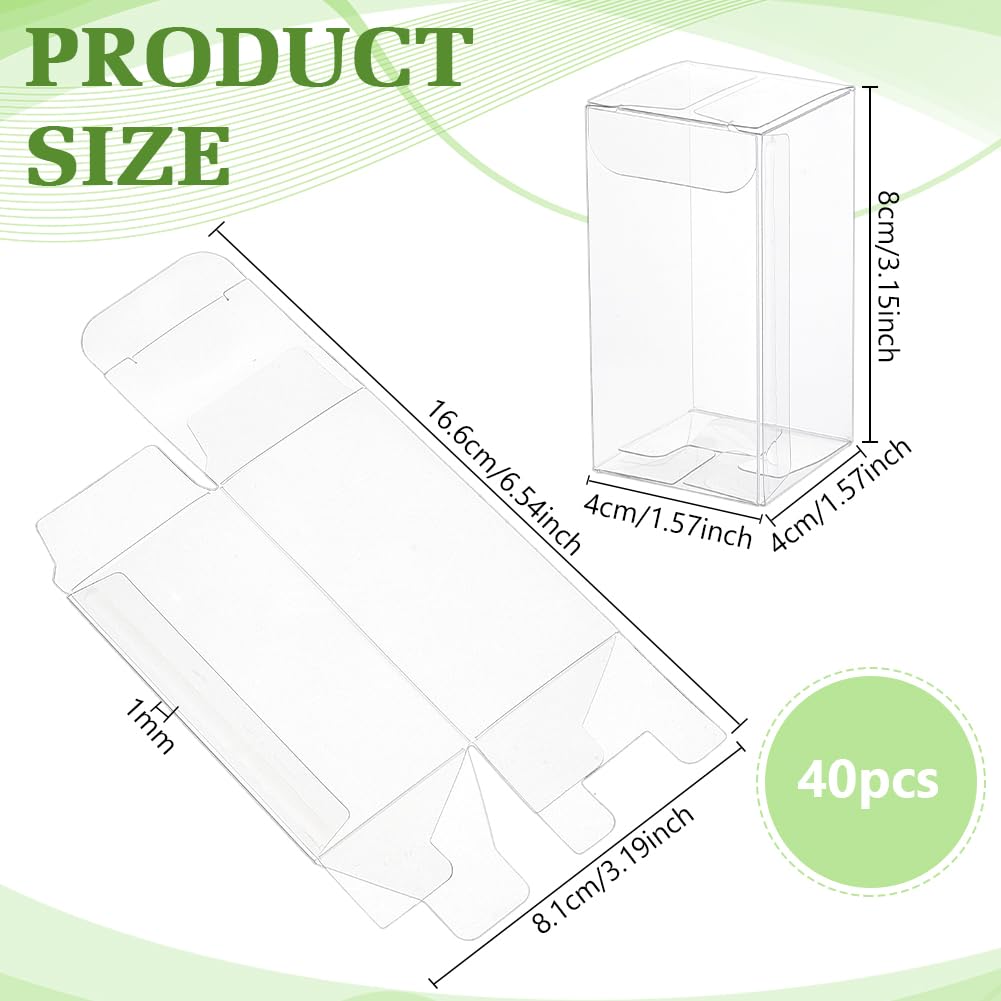 BENECREAT Boîte PVC transparente 4x4x8 cm x40 dragées