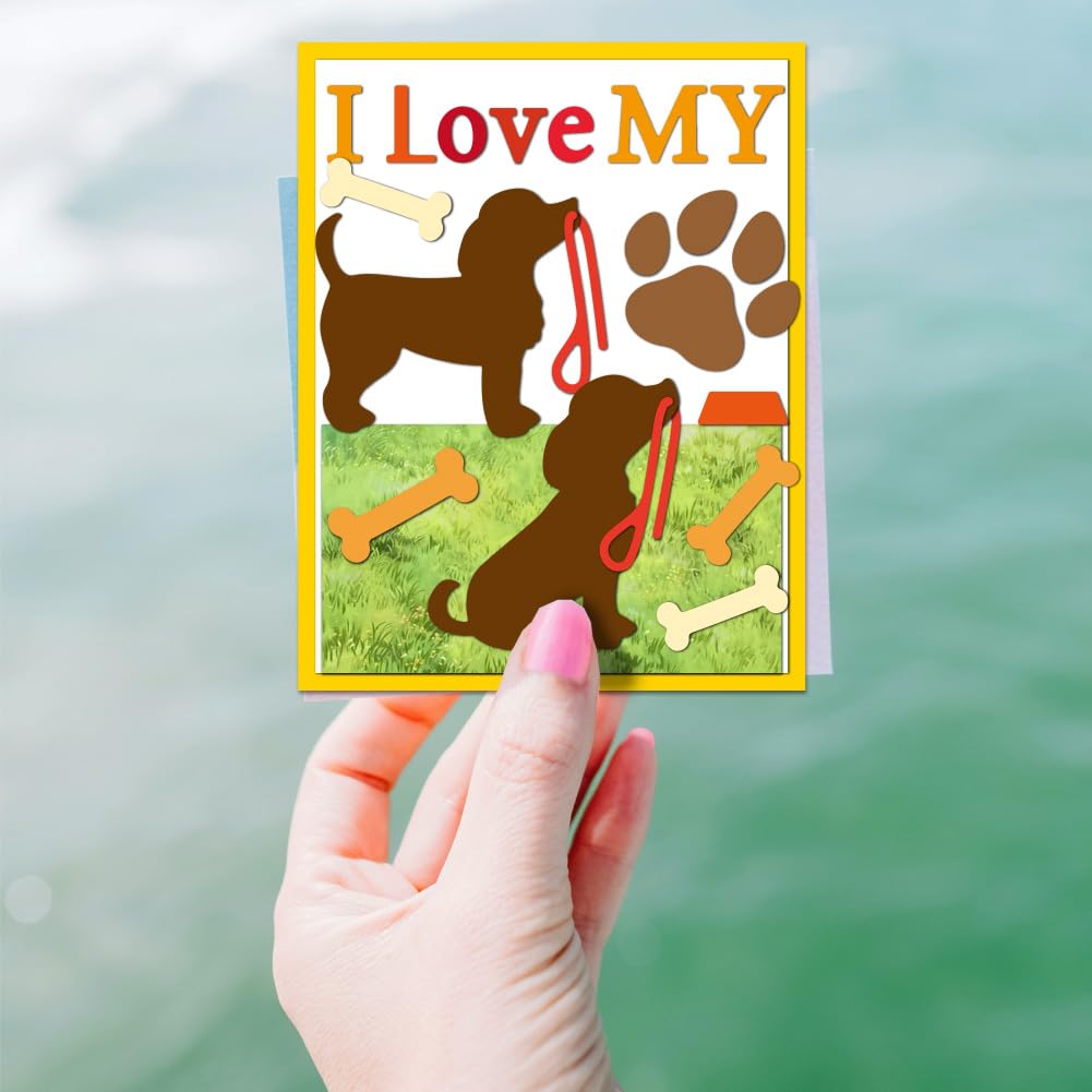 BENECREAT Matrices de Découpe J'aime Mon Chien 10,6x18 cm