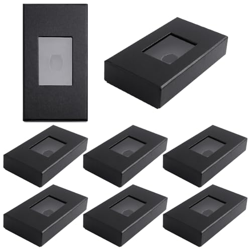 BENECREAT Boîte cravate carton noir fenêtre rectangulaire x8