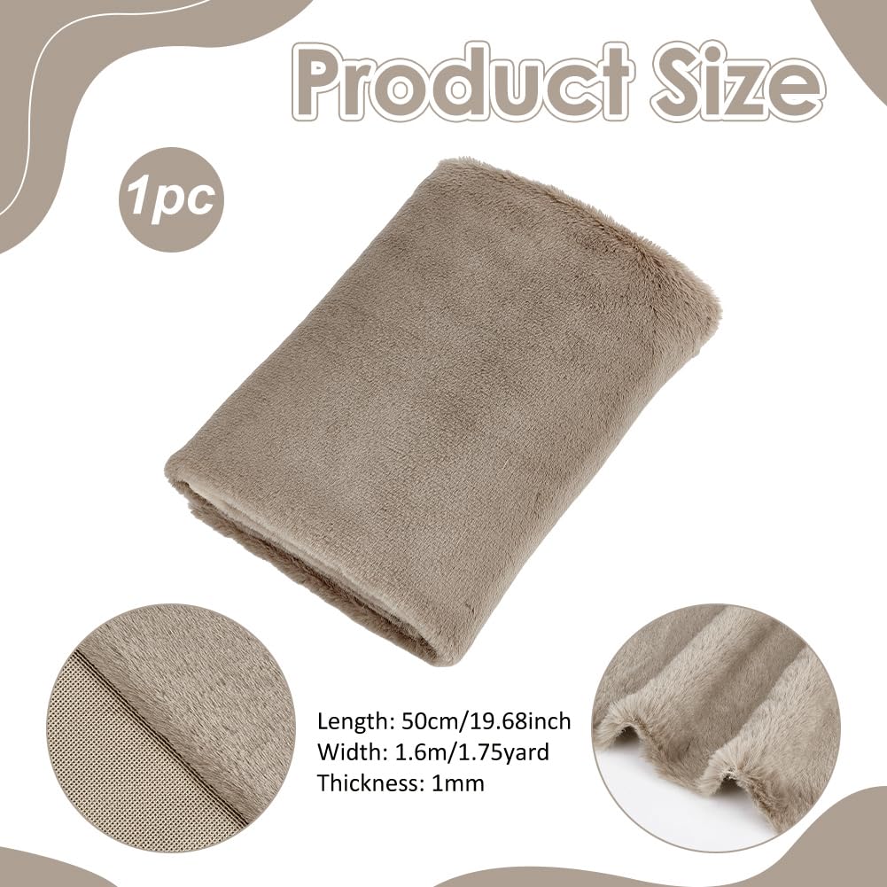 BENECREAT Tissu Fausse Fourrure Tan 160x50cm Poils Courts
