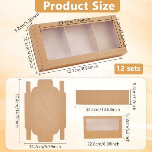 BENECREAT boîtes savon kraft 3 compartiments fenêtre lot 12