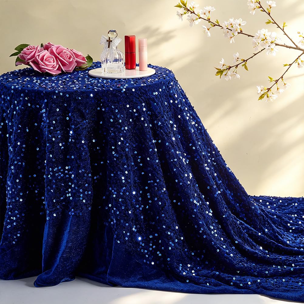 BENECREAT Tissu Velours Séquin Bleu 1,37m Costume Fête