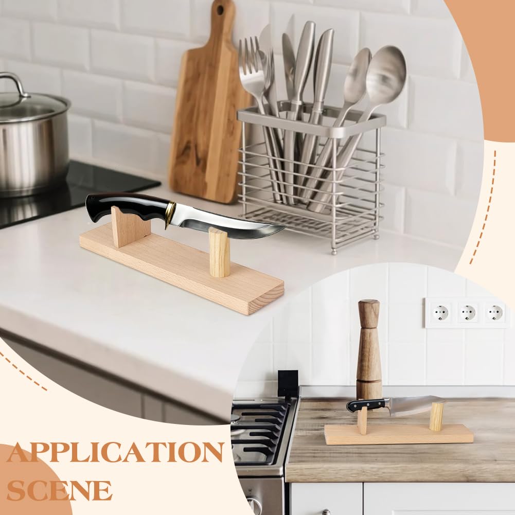 BENECREAT Présentoir à Couteaux 65 mm Bloc Bois Chêne