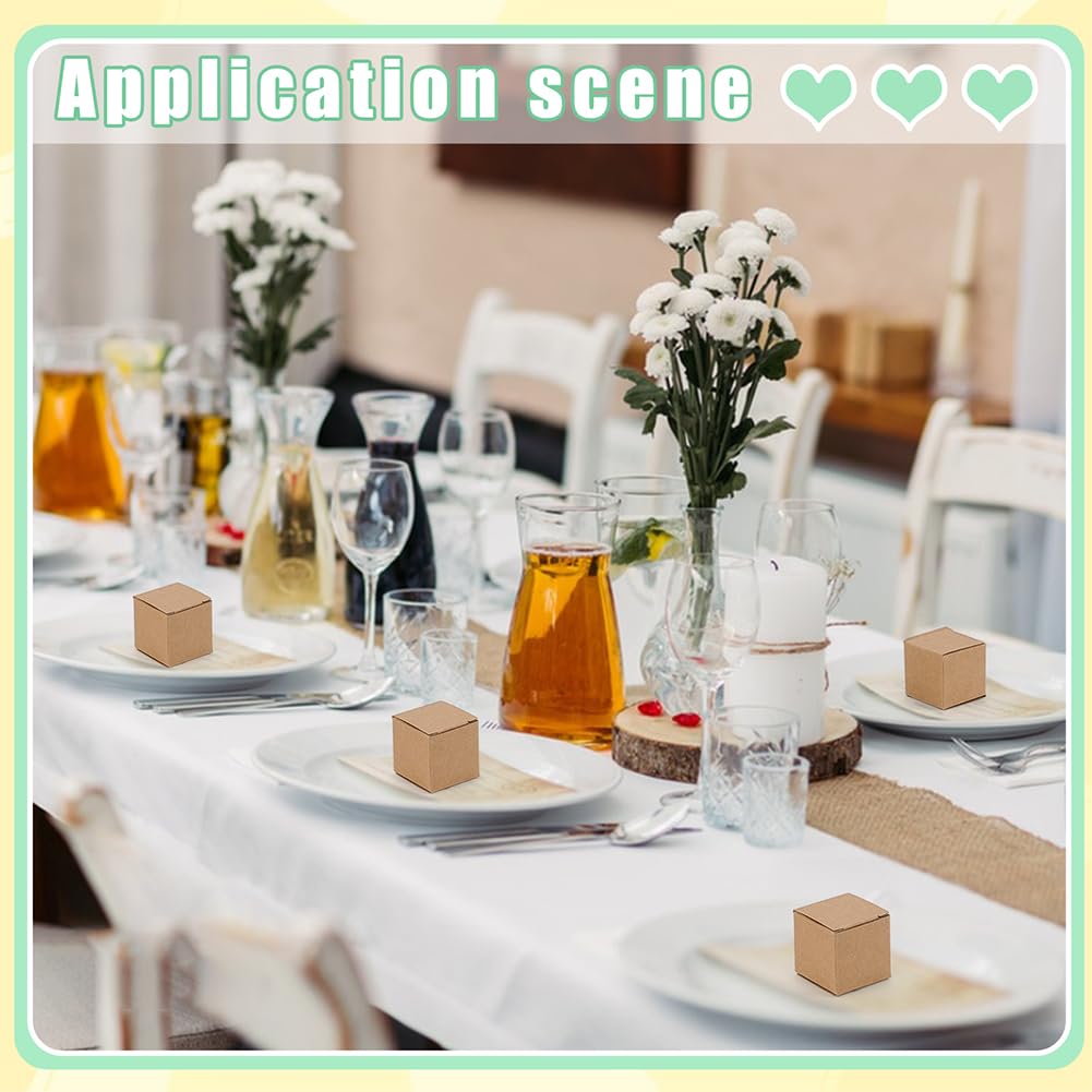BENECREAT Boîtes Cadeau Kraft 3,8cm Mariage x150