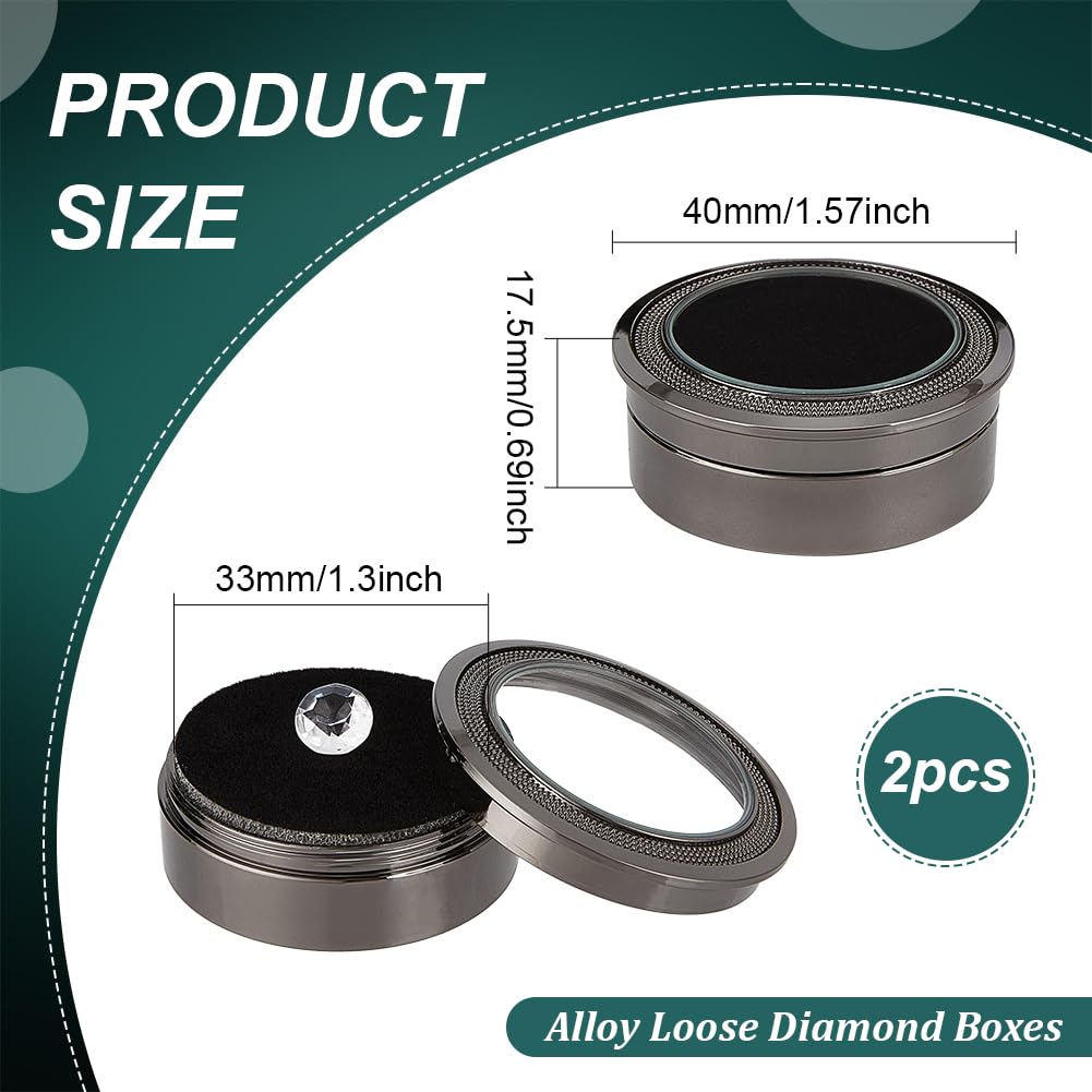 BENECREAT Gunmetal coffret cadeau bijoux verre lot de 2