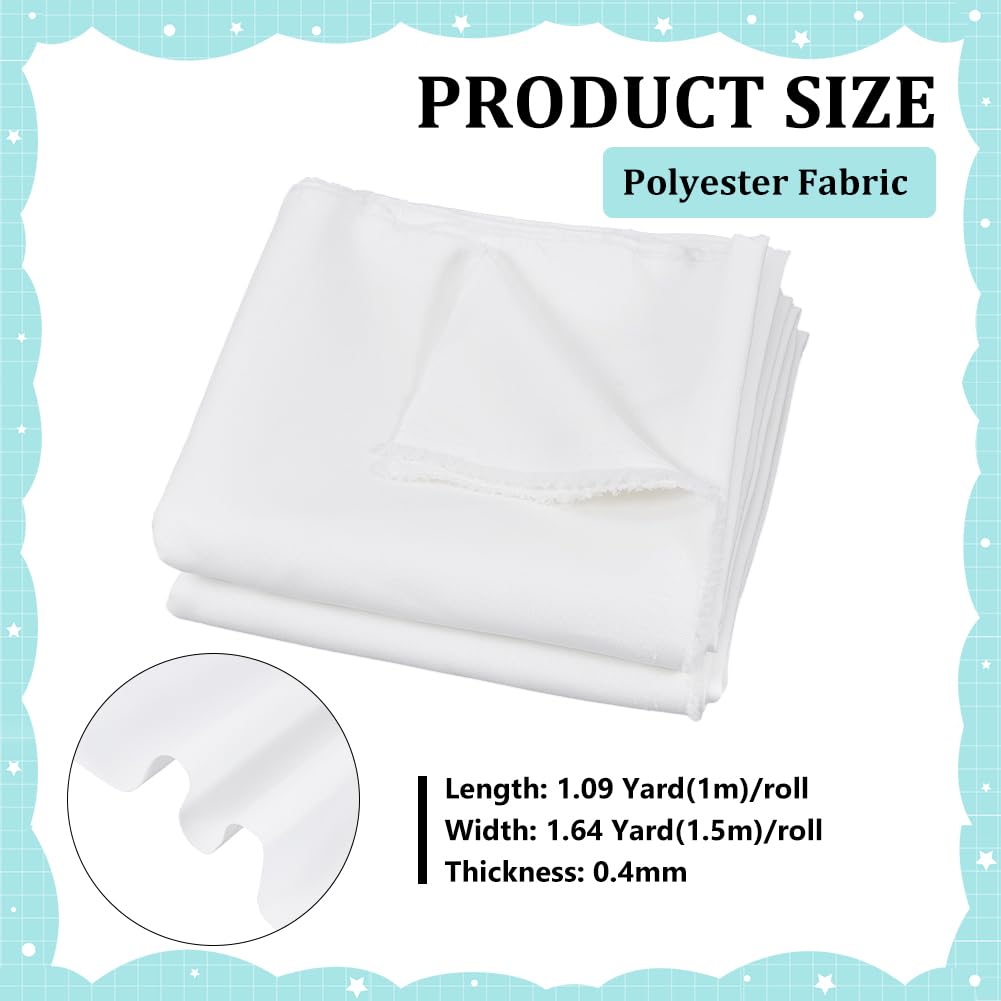 BENECREAT tissu polyester élastique blanc 1m x 150cm