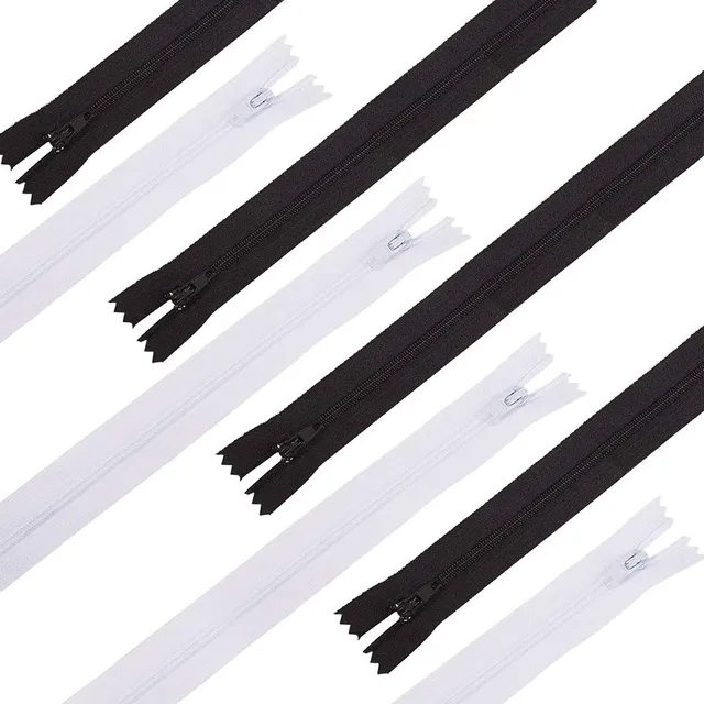 BENECREAT Fermeture Invisible Nylon 24cm Noir Blanc 100pcs