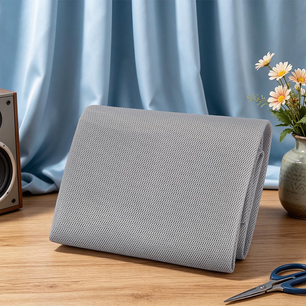 BENECREAT Tissu Maille Stéréo Haut-Parleur Gris 142x137cm
