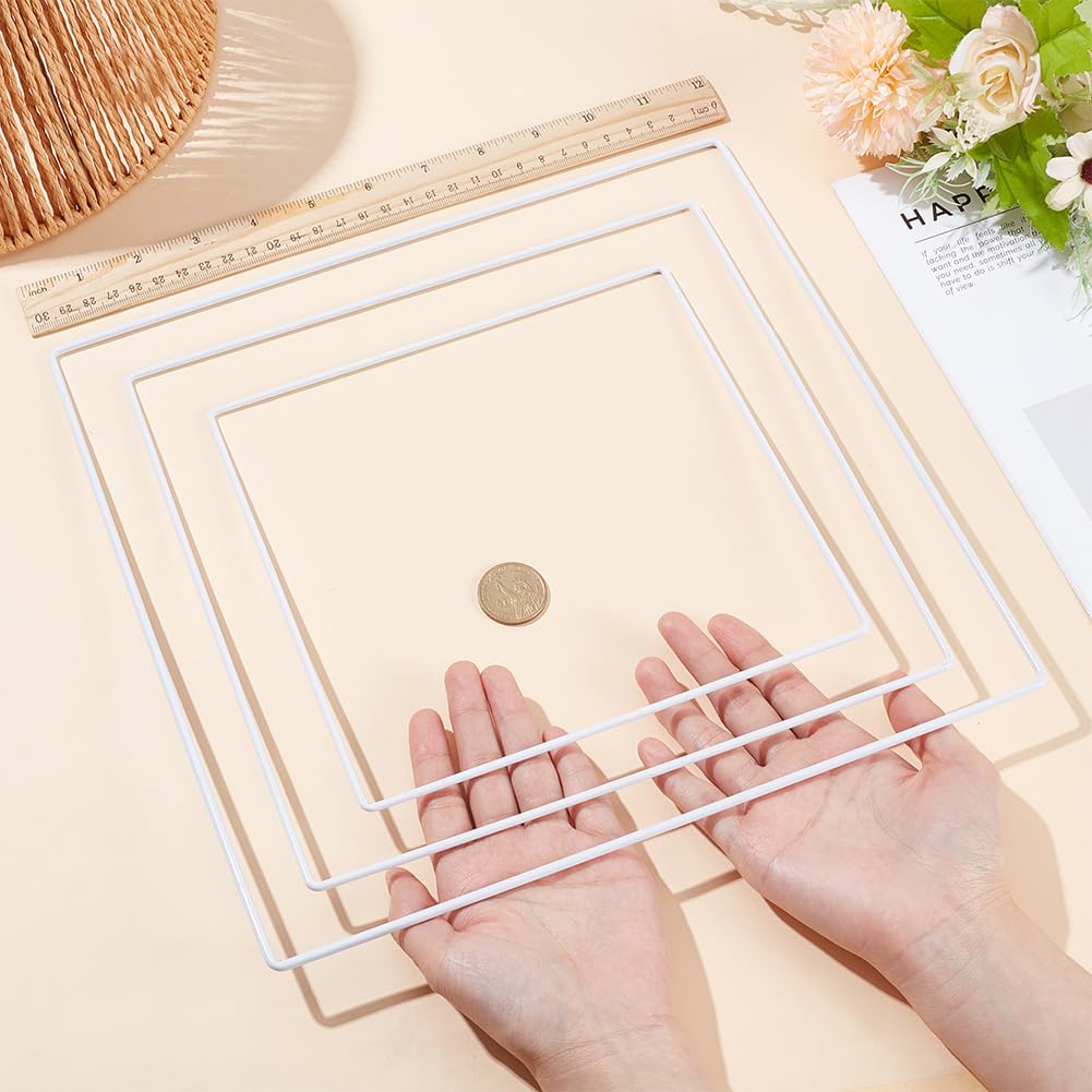 BENECREAT Cadre abat-jour carré fer blanc 6 pcs