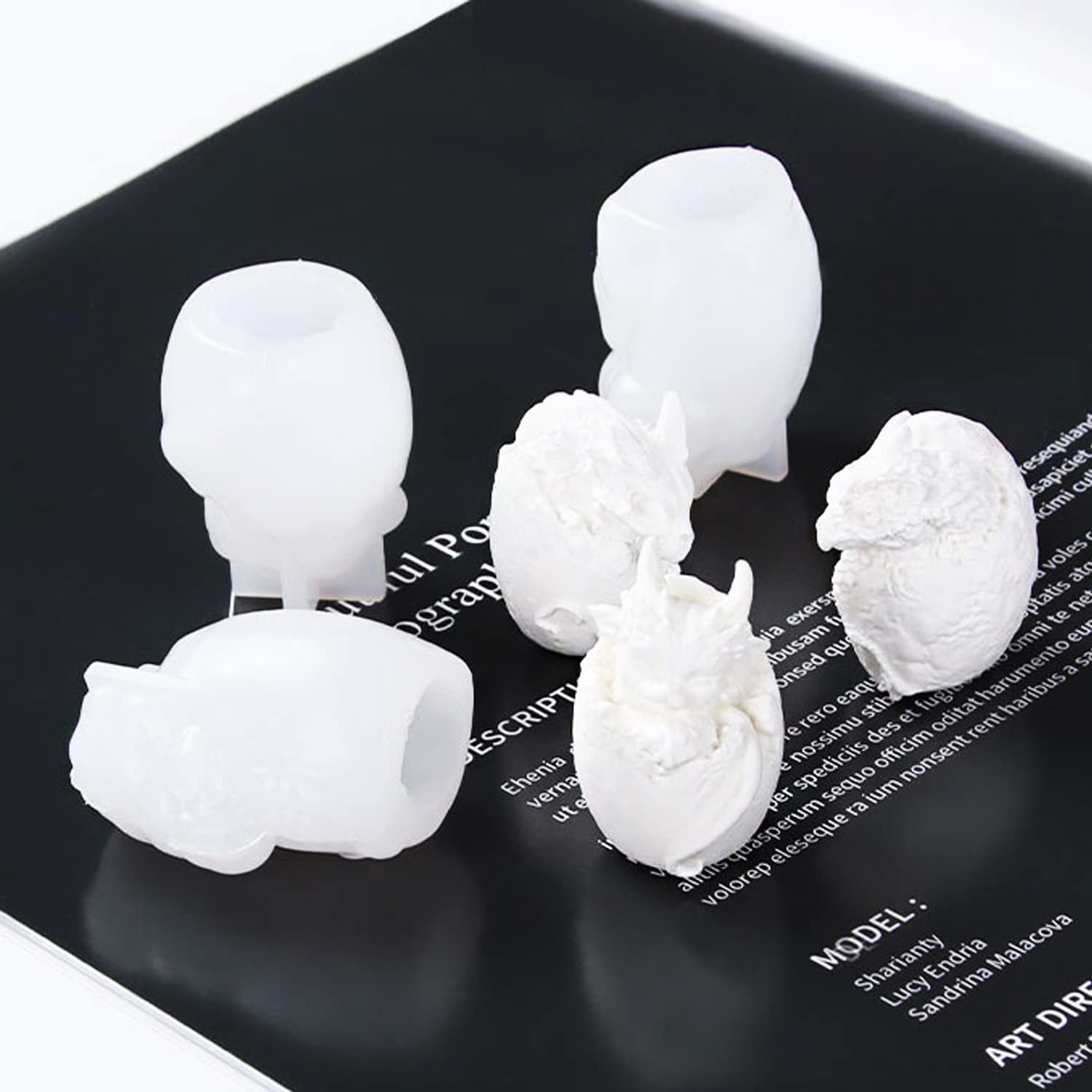Cayway Style 4 moule silicone œuf dragon 3 pcs paillettes