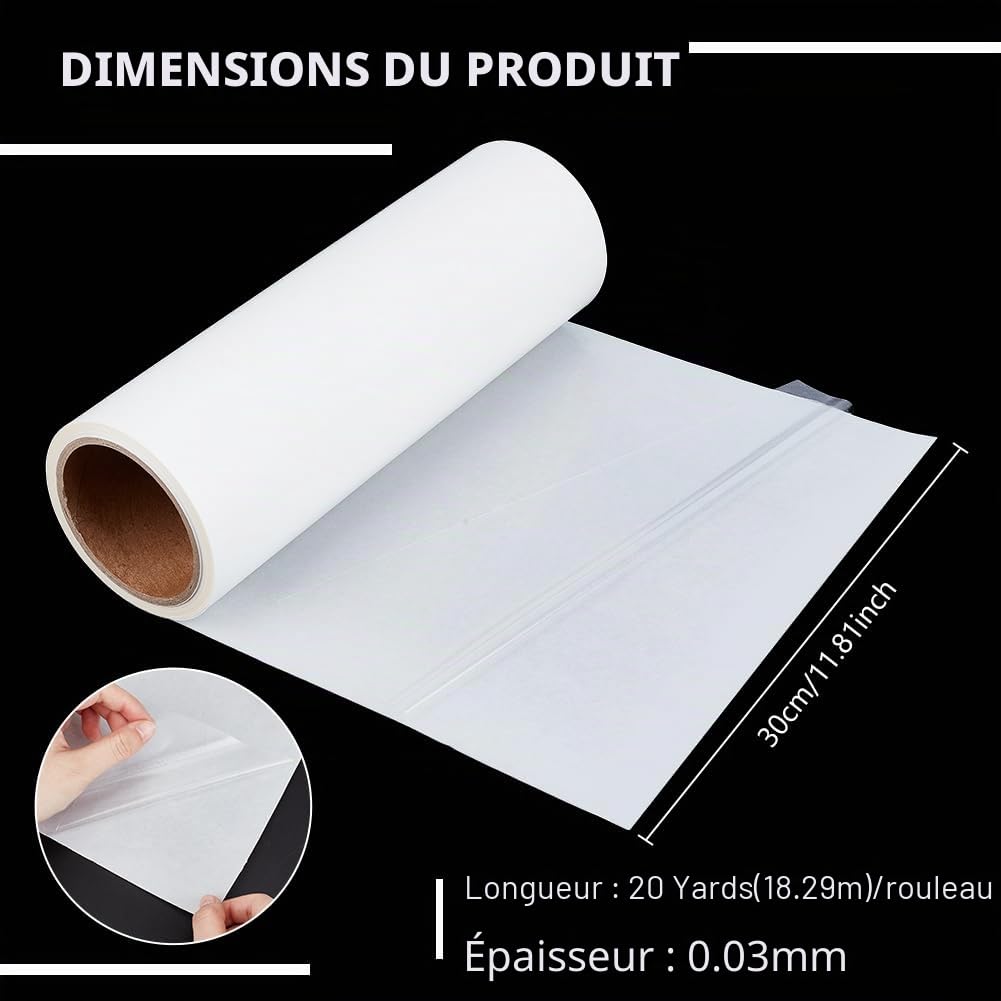 BENECREAT Film Thermocollant Blanc 18 m 300 mm TPU