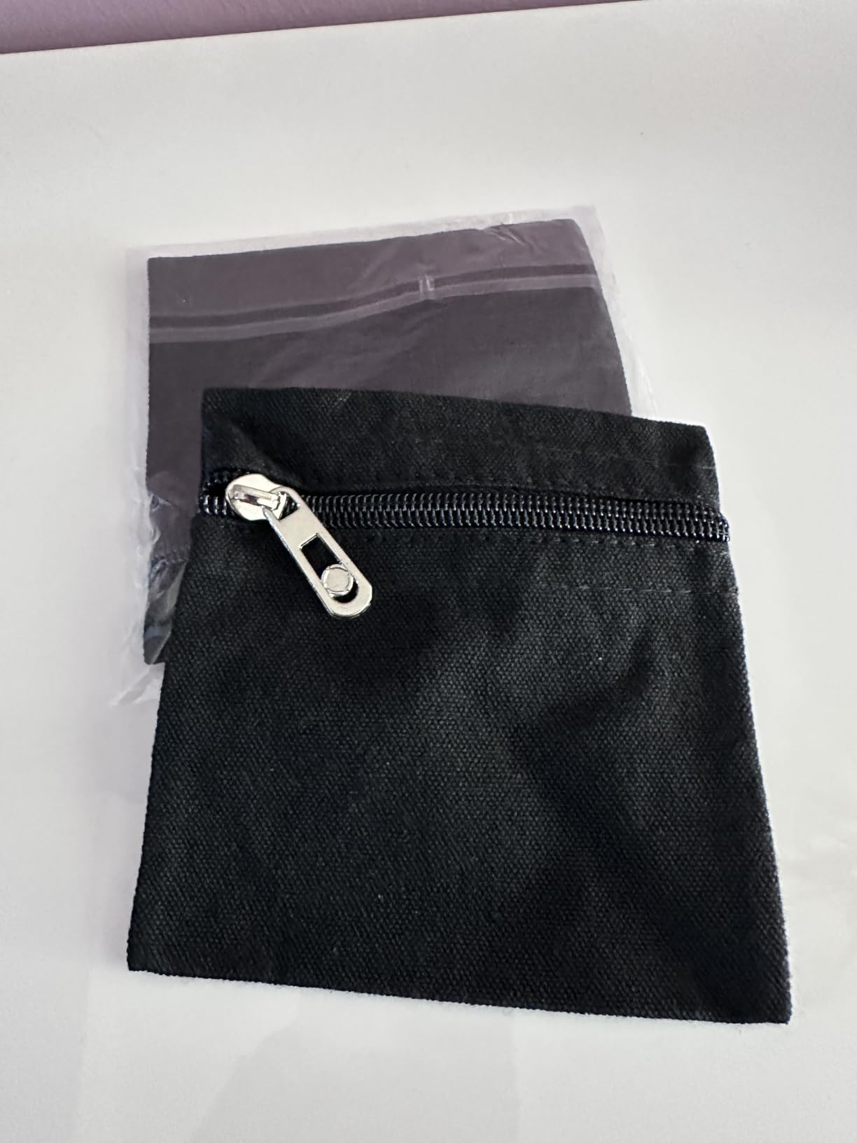BENECREAT poches zip à coudre toile noire 12,5 cm lot 2