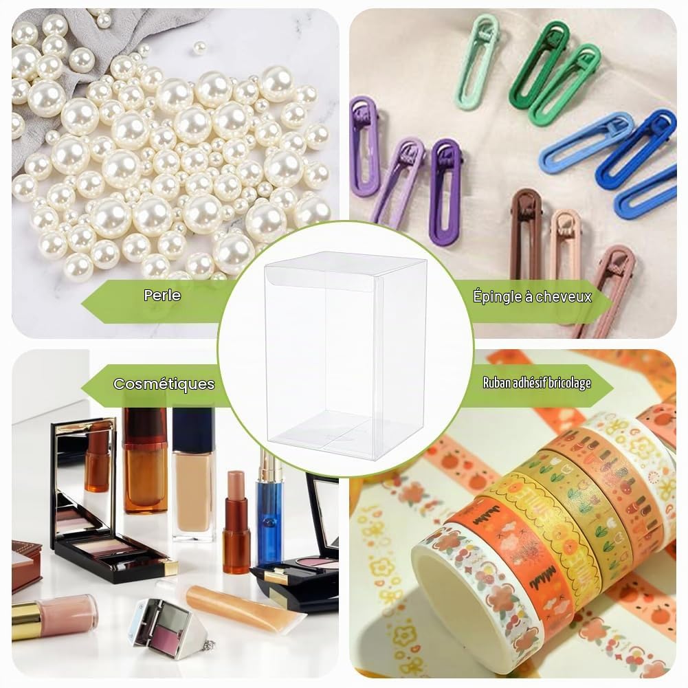 Benecreat boîte cadeau transparente 10x10x15 cm lot 10 PVC