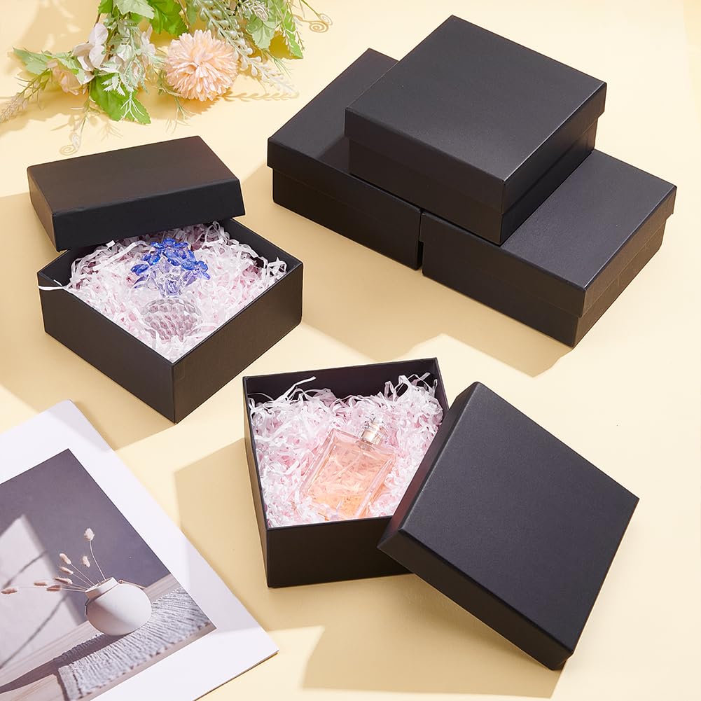 BENECREAT boîte bijoux papier noir 6 pcs 15x15 cm rigide