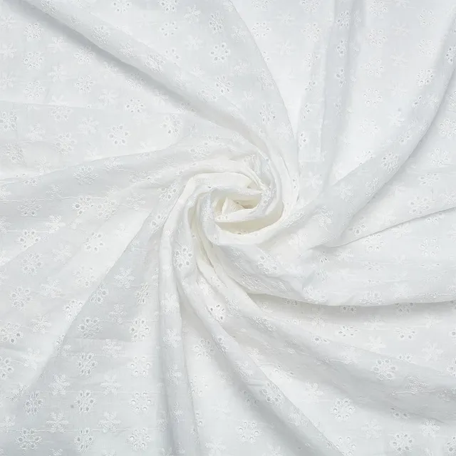 BENECREAT Tissu dentelle coton blanc 153x91 cm