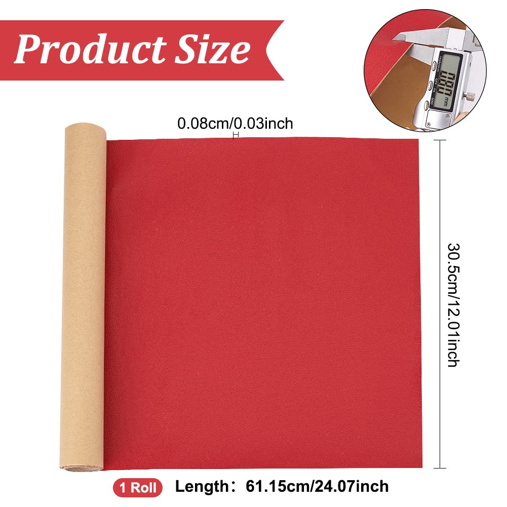 BENECREAT patch cuir synthétique autocollant rouge 60x30cm