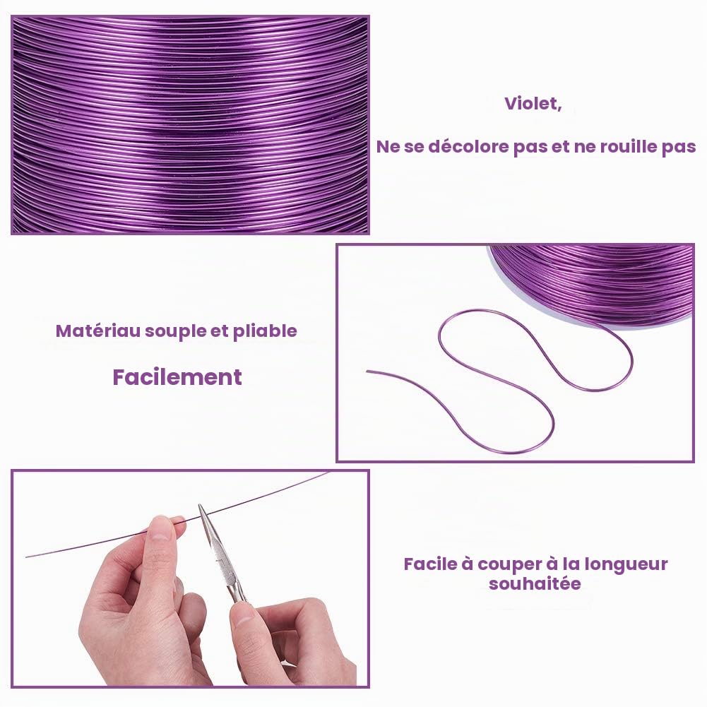 BENECREAT fil aluminium violet 0,8 mm 235 m