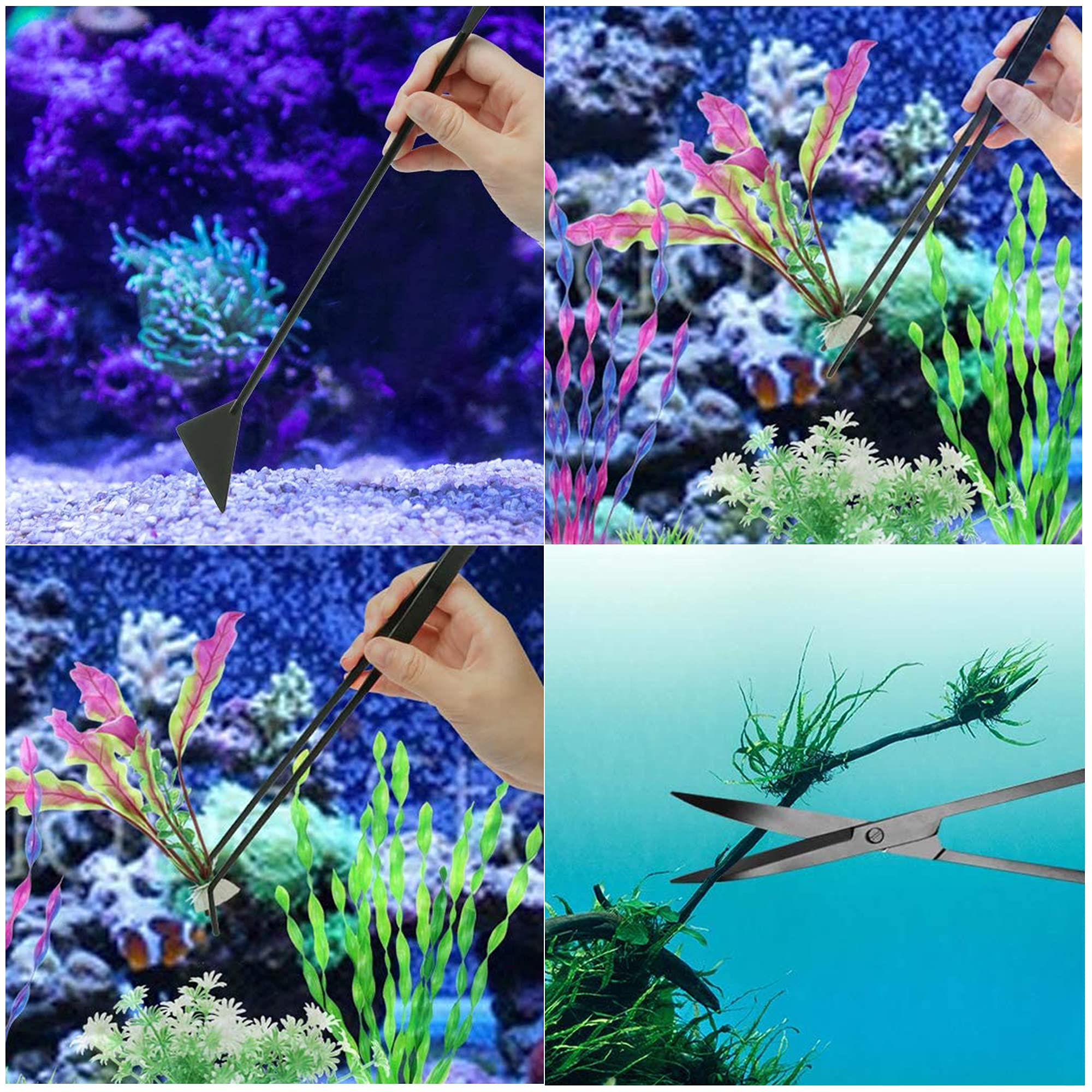 Cayway Kit Aquascaping Aquarium 7 en 1 Acier 27 cm
