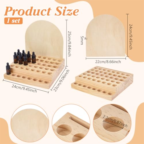 BENECREAT présentoir bois huiles essentielles 22mm 48 flacons