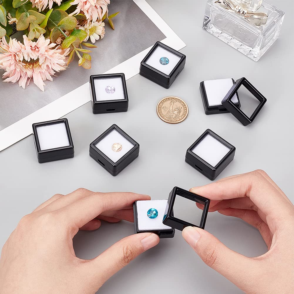 BENECREAT Boîte Bijoux Pierre Noire 36 Pcs 3 cm