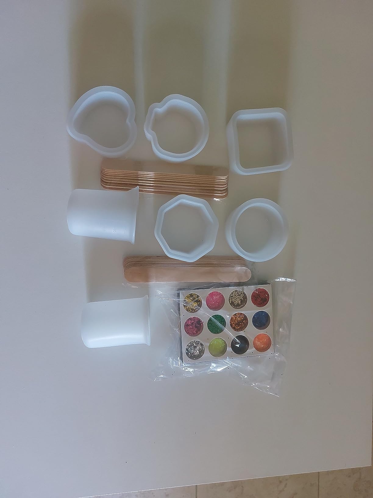 Cayway Style 7 moule silicone pot fleur kit 30 pièces paillettes
