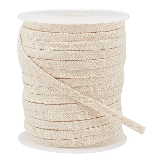 BENECREAT cordon plat coton papayawhit 6 mm x 25 m capuche