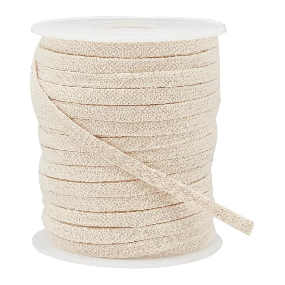 BENECREAT cordon plat coton papayawhit 6 mm x 25 m capuche