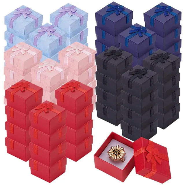 BENECREAT Boîtes Bijoux Cadeau 4.2cm 75pcs 5 Couleurs Nœud